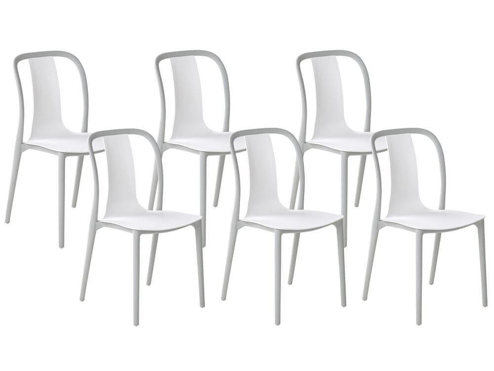 Beliani Sada 6 záhradných stoličiek biela/sivá SPEZIA